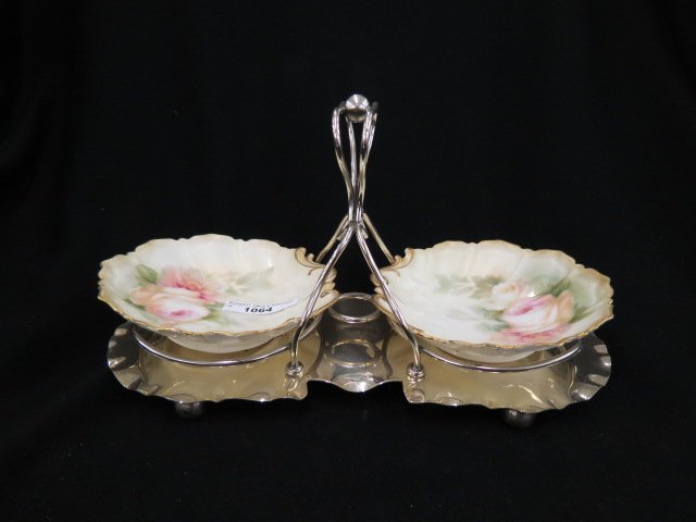 R.S. Poland Porcelain & Silverplate Server, (1 of 4)