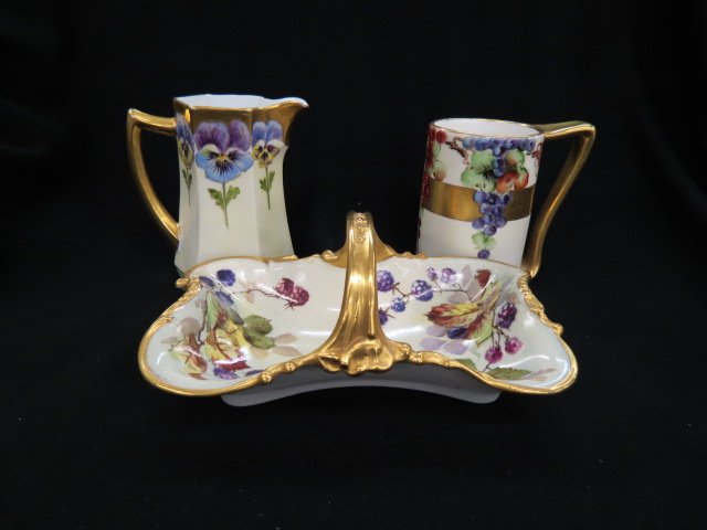 3 pcs. Handpainted Porcelain; (1 of 4)