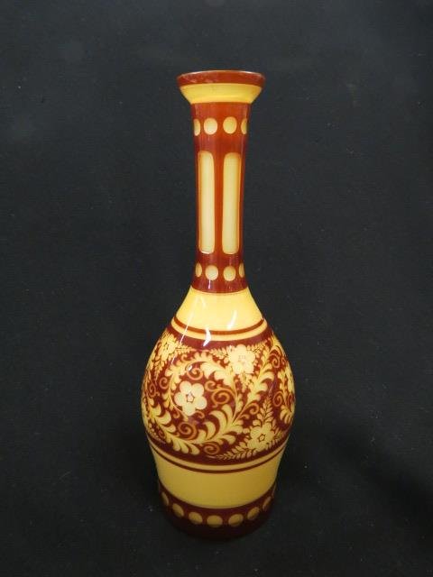 Bohemian Cut Back Overlay Decanter, (1 of 3)