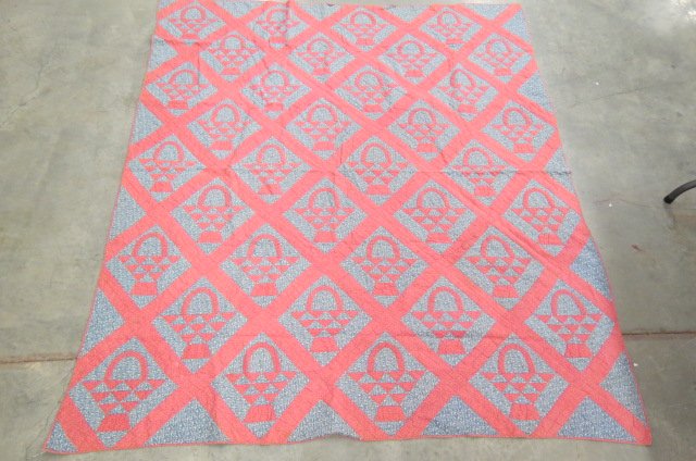 Antique Handmade Quilt, chintz, 19th century, (1 of 5)