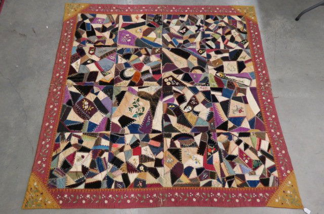 Antique Handmade Crazy Quilt, 19th century, (1 of 10)