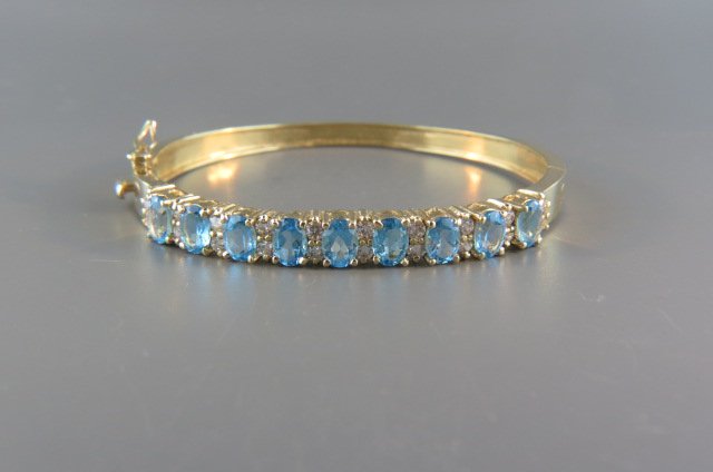 Blue Topaz Bangle Bracelet, (1 of 4)