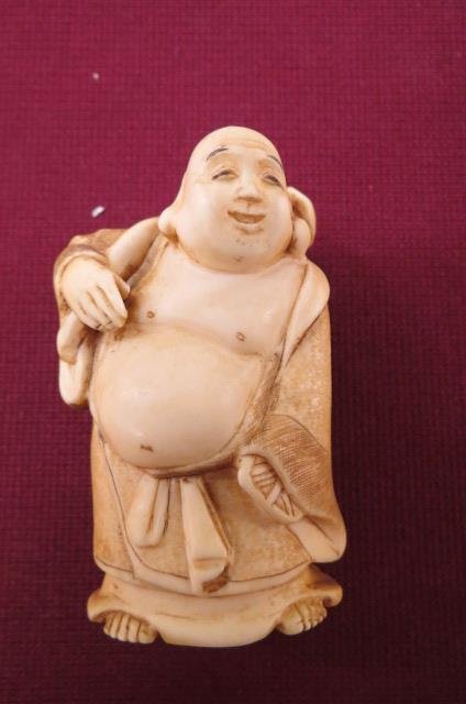 Carved Ivory Figurine of a Buddha, (1 of 3)
