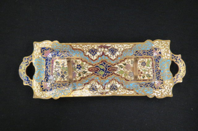 French Champleve Bronze Pen Tray, (1 of 4)