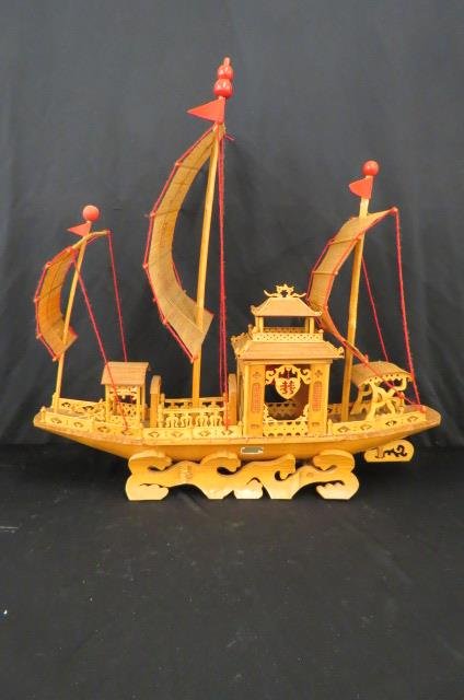 Chinese Carved Bamboo Ship Model Mar 04 16 Richard D Hatch Associates In Nc
