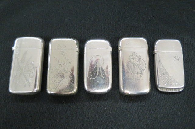 5 Silverplate Match Safes, (1 of 4)
