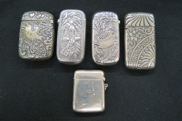 5 Antique Match Safes, (1 of 2)