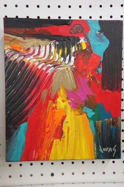 Jonas Gerard, acrylic, Abstract,: on canvas, Asheville, NC artist, 10" x 12".