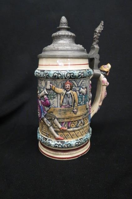 German Pottery Stein, (1 of 4)