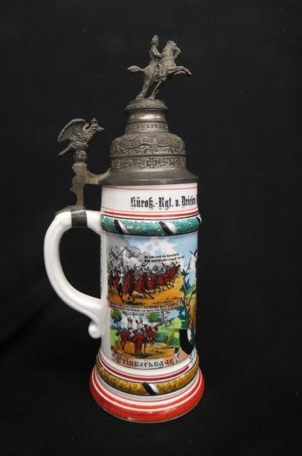 Regimental Lithopane Porcelain Stein, (1 of 6)
