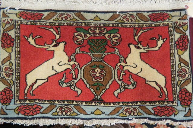 Tabriz Pictoral Persian Handmade Mat, (1 of 2)