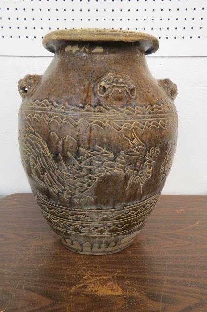 Chinese Pottery Floor Vase or Planter, (1 of 4)
