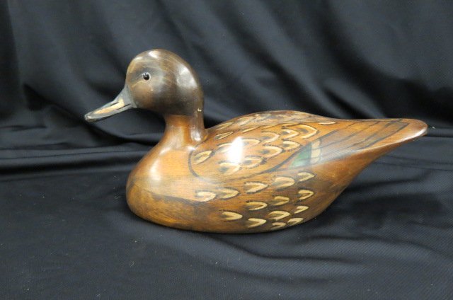 Tom Taber Duck Decoy, carved wood, painted, (1 of 4)