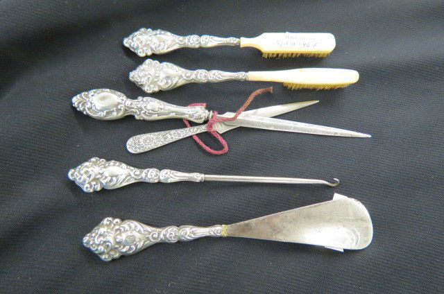 6 pcs. Sterling Silver; desk or dresser items, (1 of 2)