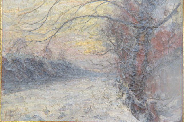 Harry "Hal" Robinson Oil Painting Winter Landscape, (1 of 3)