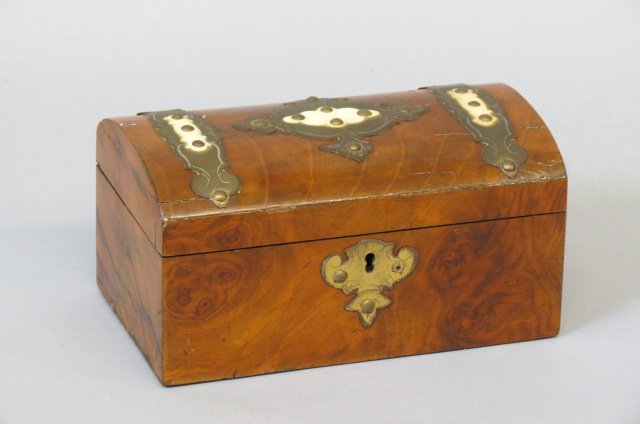 19th Century English Wood Tea Caddy Box, (1 of 3)