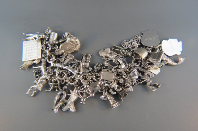 Sterling Silver Charm Bracelet, (1 of 3)