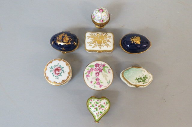 8 Limoges Porcelain Boxes, (1 of 3)