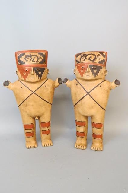 Pair of Pre-Columbian Style Pottery Figures, (1 of 4)