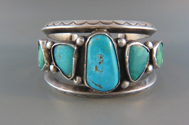 Indian Turquiose and Sterling Bracelet, (1 of 3)