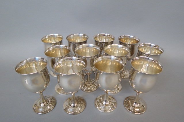 12 Reed & Barton Sterling Silver Goblets, (1 of 9)