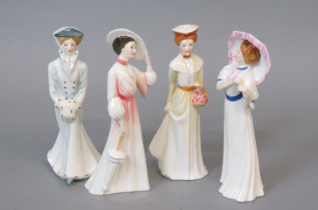 4 Royal Doulton Figurines Four Seasons Collection,: by artist Peter A. Gee, HN-3003, 3004, 3005, 3006, all 8.25", all excellent.