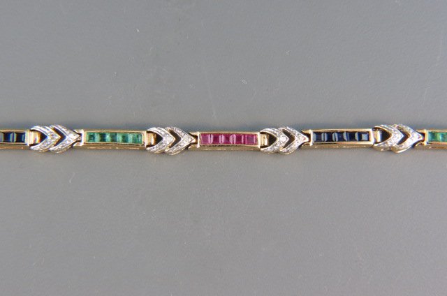 Diamond and Gemstone Bracelet, (1 of 5)