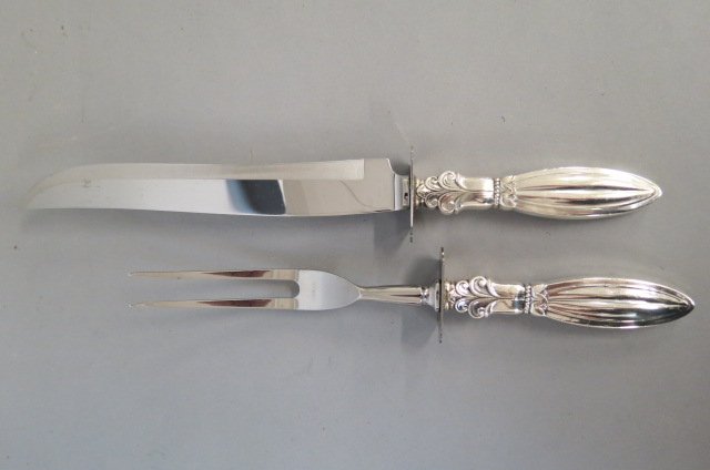 Sterling Silver Carving Set, roast size, (1 of 3)