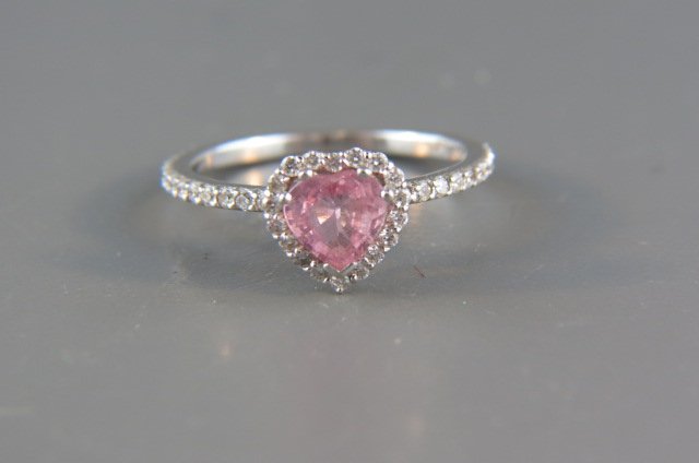 Pink Sapphire and Diamond Ring by Beverly K, (1 of 4)