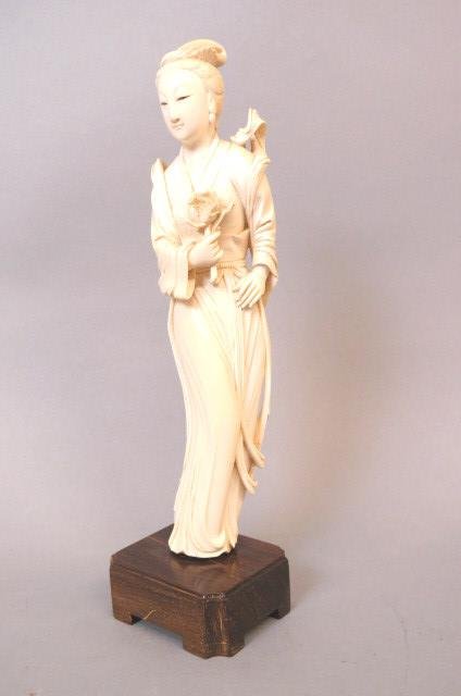 Chinese Carved Ivory Figurine of a goddess, (1 of 5)