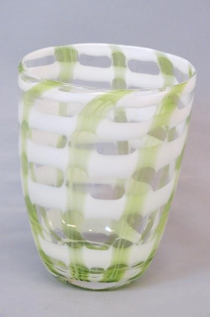 Venini Type Italian Art Glass Vase "Patchwork", (1 of 3)