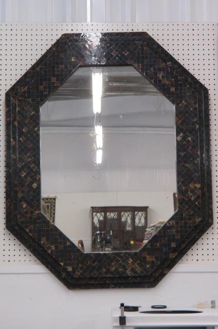 Designer Mirror with Horn Mosaic Frame, (1 of 3)