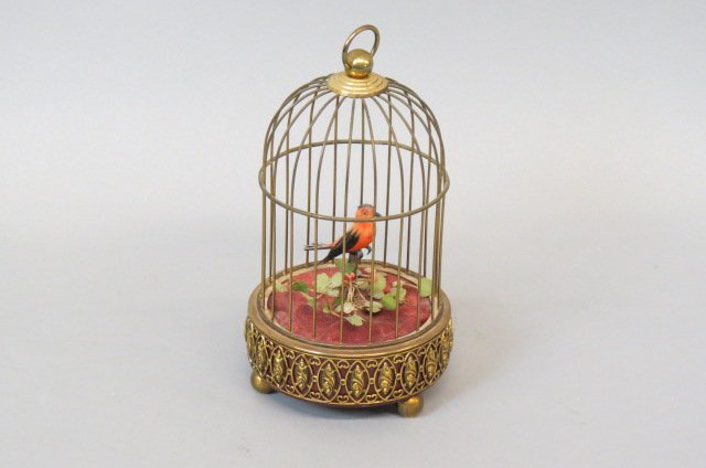 Mechanical Bird Cage in Music Box, (1 of 3)