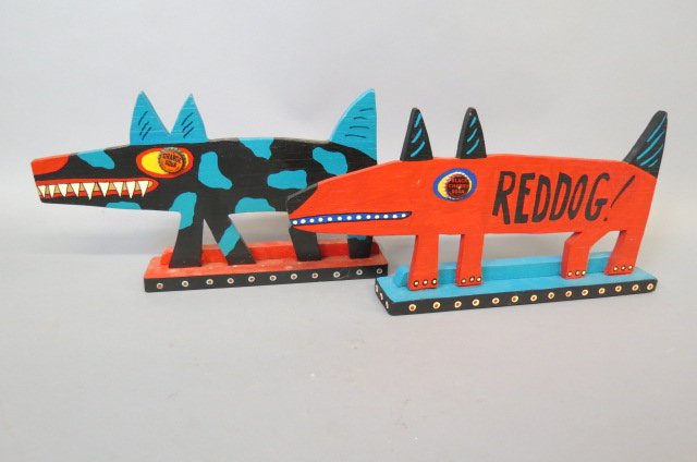2 Willard Jennings Folk Art Dog Figurines, (1 of 3)