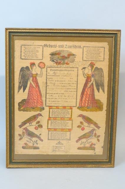 1834 Allentown Pennsylvania Fraktur, (1 of 3)