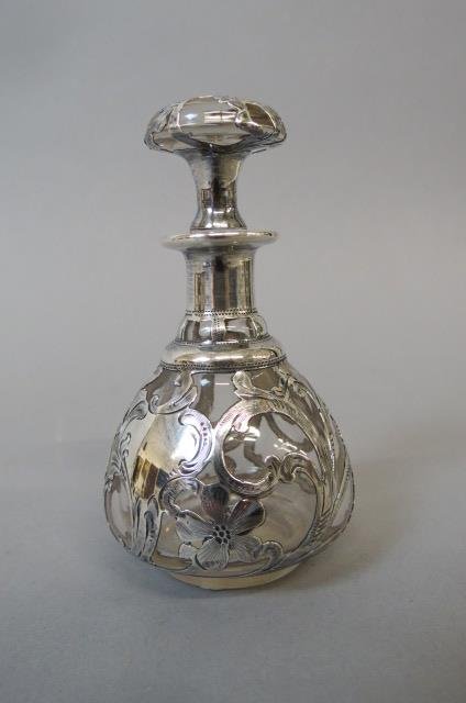 Alvin Silver Overlay Perfume Bottle, (1 of 4)