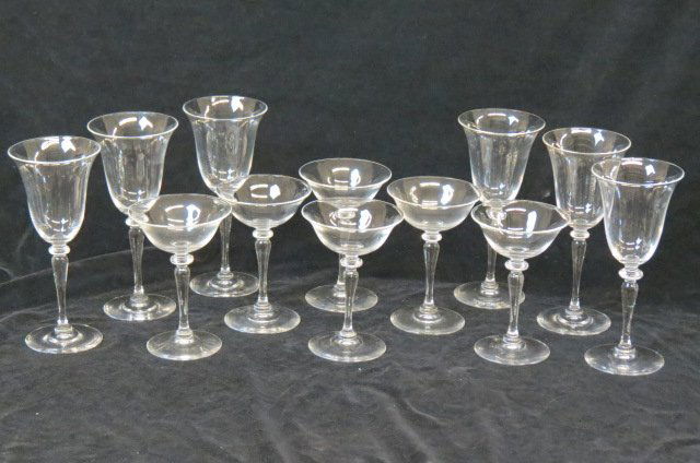 12 pcs. Steuben Crystal Stemware, (1 of 2)