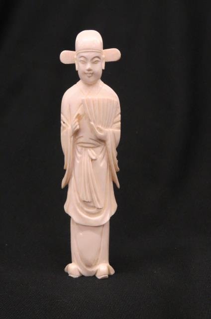 Chinese Carved Ivory Figurine of Figure with Fan, (1 of 3)