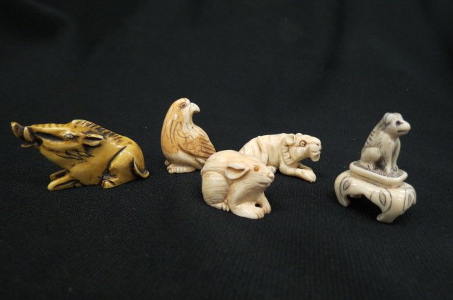 5 Chinese Ivory Netsuke of Animals, (1 of 4)