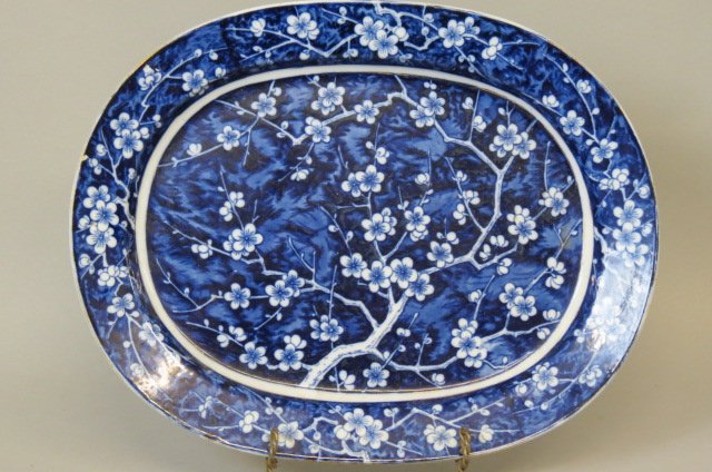 Minton Flow Blue Ironstone "Hawthorn" Platter, (1 of 2)