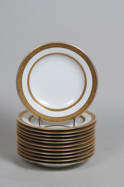 12 Tiffany Limoges Porcelain Soup Plates, (1 of 3)
