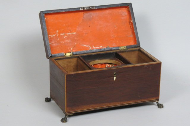 English Mahogany Tea Caddy Box, (1 of 3)