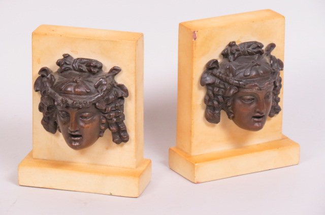 Bronze Head Bookends, (1 of 2)