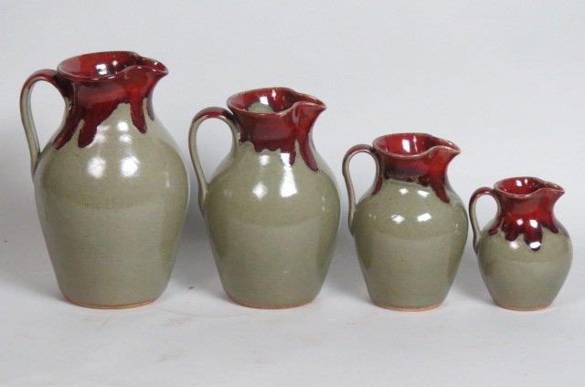 Jugtown Pottery Graduated Set of Pitchers, (1 of 2)