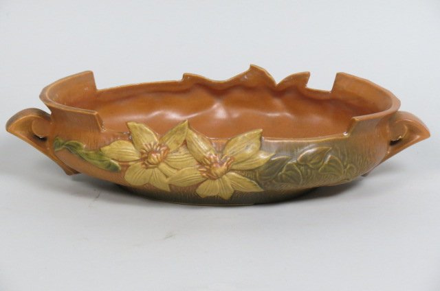 Roseville Pottery "Clematis" Planter, (1 of 3)