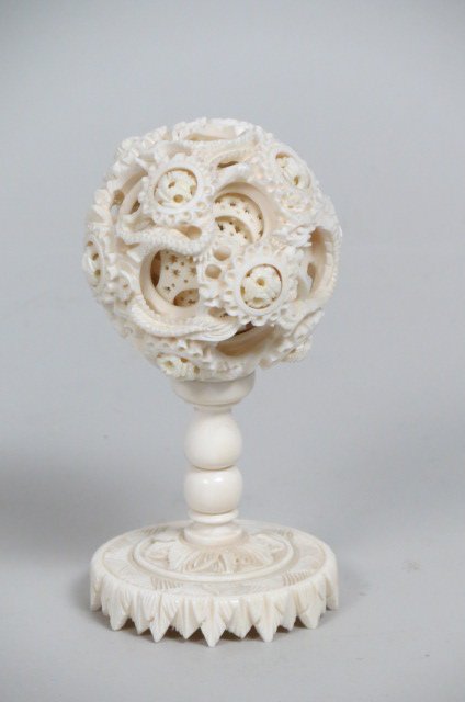 Chinese Carved Ivory Mystery Ball, (1 of 4)