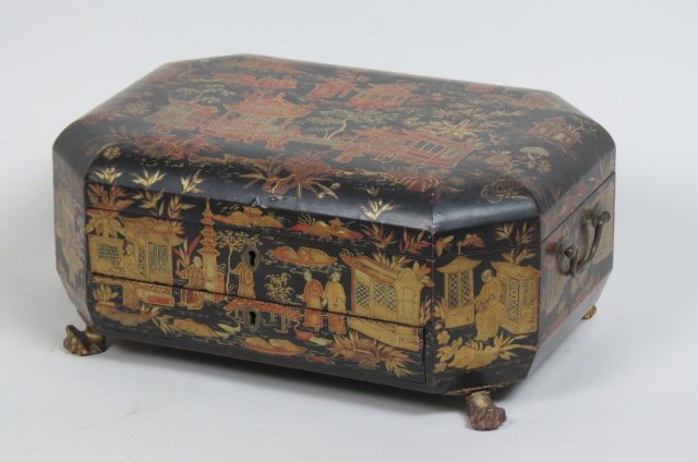 Japanese Lacquerware Sewing Box, (1 of 4)
