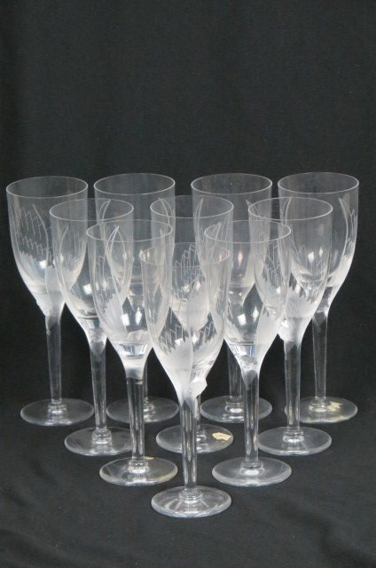10 Lalique Crystal "Ange" Fluted Champagnes' (1 of 5)