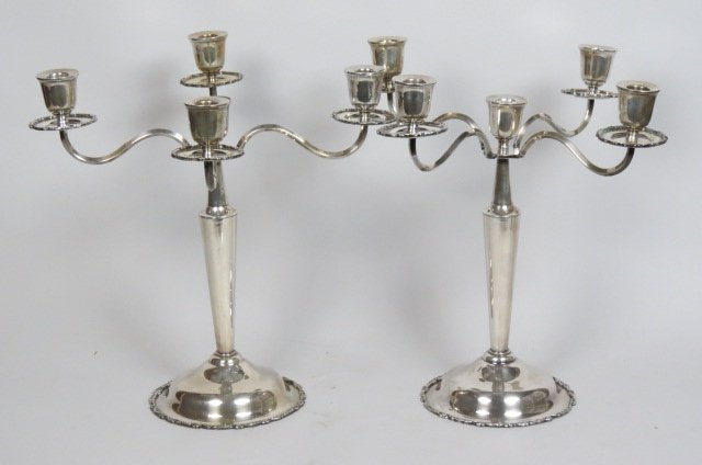 Pair of Mexican Sterling Silver Candelabra, (1 of 3)