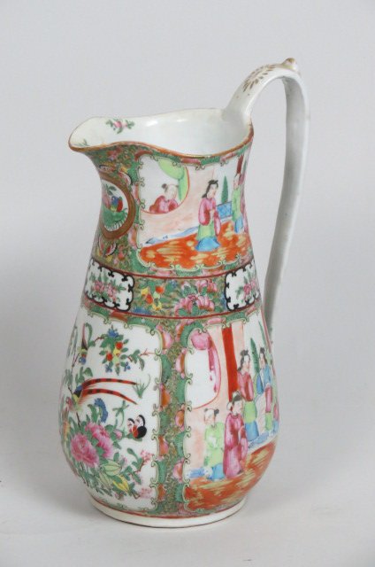 Chinese Rose Medallion Porcelain Tall Pitcher, (1 of 3)